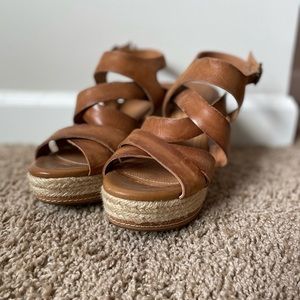 Clark genuine leather wedges size 8